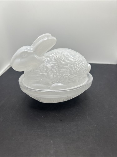 Easter glass bunny container - glass,