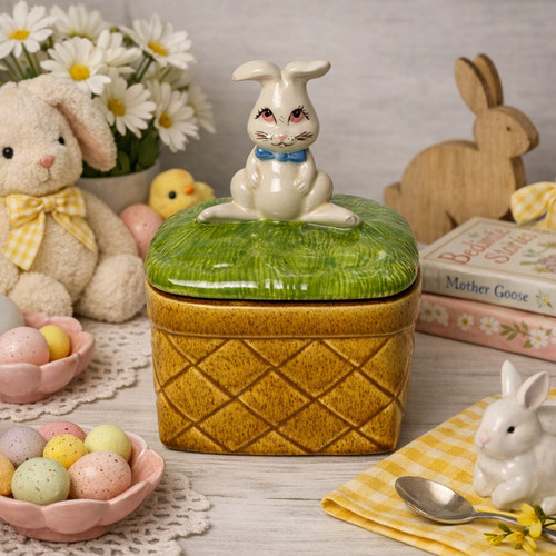 Vintage ceramic easter bunny - ceramic,