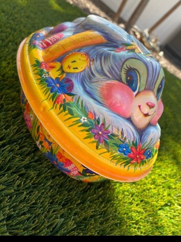 Vtg easter bunny egg container - bunny,